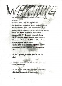 Flugblatt der Antifa Potsdam vom 6. November 1987