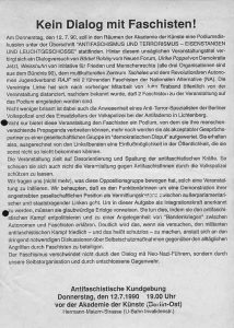 Flugblatt Antifa-Ostberlin/DDR, vom 12. Juli 1990