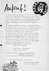 Flugblatt der Antifa Ostberlin/DDR vom 3. April 1990